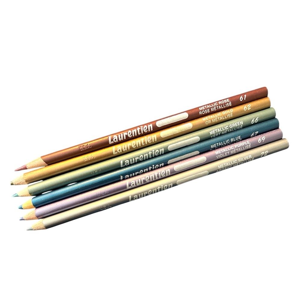 Vintage Laurentien Metallic Coloured Pencils Set of 6